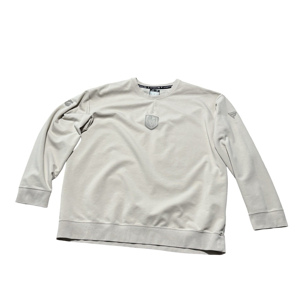 Fanatics NHL Authentic Pro VGK Vegas Golden Knights Beige Sweatshirt 2XL 27x30.5